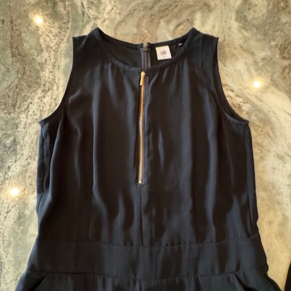 CABi Grace Jumpsuit - black w/ gold zipper detail size 10 - Picture 2 of 7